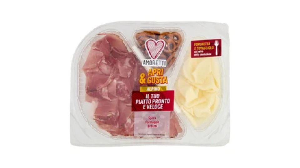 Amoretti Apri & Gusta Alpino Speck, Formaggio, Bretzel 125 g