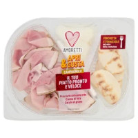 Amoretti Apri & Gusta Campagnolo Prosciutto cotto alle erbe, Crema di feta, Cerchi di grano 155 g