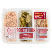 Amoretti Pocket Lunch Salmone con Mini crackers e contorno di Zucchine grigliate 160 g