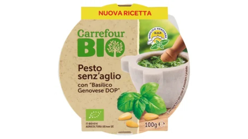 Carrefour Bio Pesto senz'aglio con "Basilico Genovese DOP" 100 g