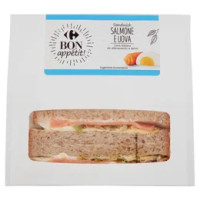 Carrefour Bon appétit! Sandwich Salmone e Uova 2 Sandwiches 165 g