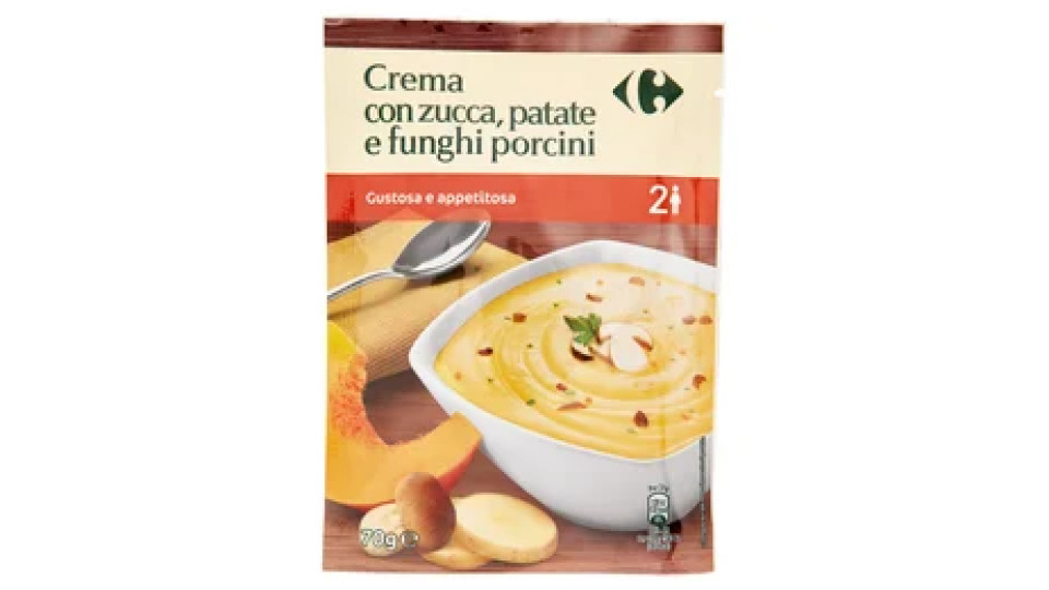 Carrefour Crema con zucca, patate e funghi porcini 70 g