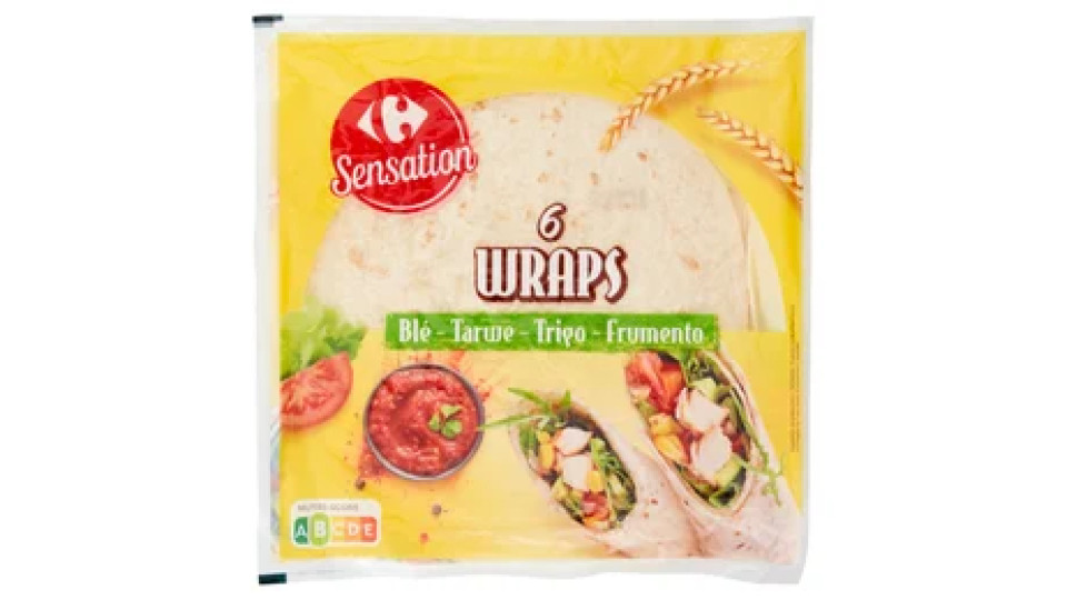 Carrefour Sensation 6 Wraps Frumento 370 g