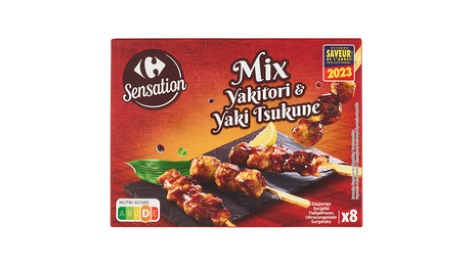 Carrefour Sensation Mix Yakitori & Yaki Tsukune Surgelato x8 200 g