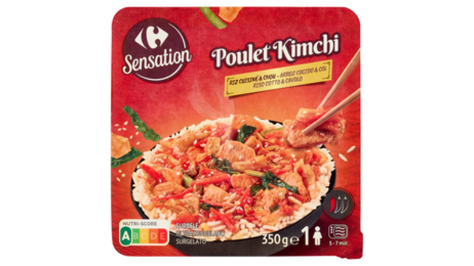 Carrefour Sensation Poulet kimchi Riso Cotto & Cavolo Surgelato 350 g