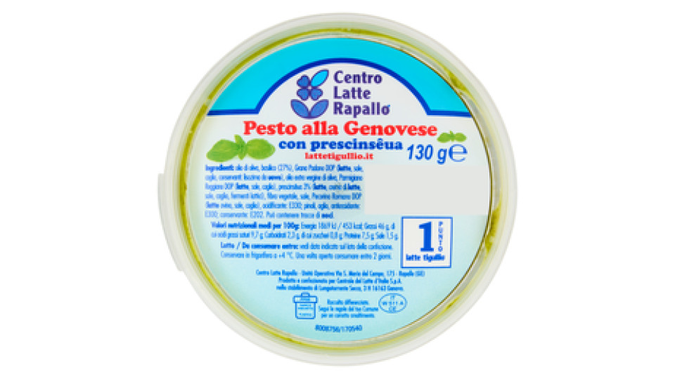 Centro Latte Rapallo Pesto alla Genovese con prescinsêua 130 g