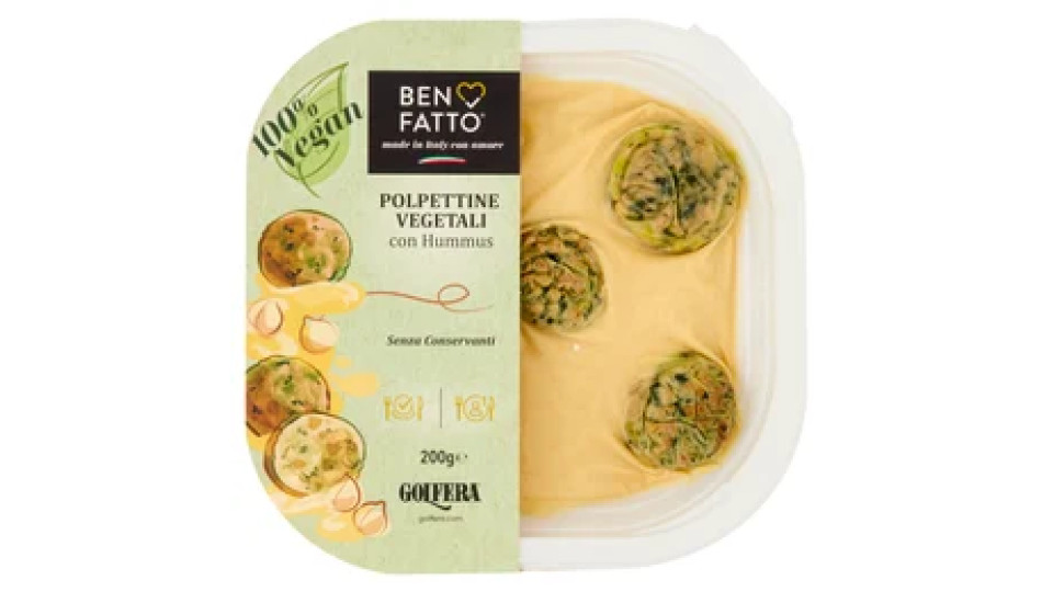 Golfera Ben Fatto Polpette Vegetali con Hummus 200 g