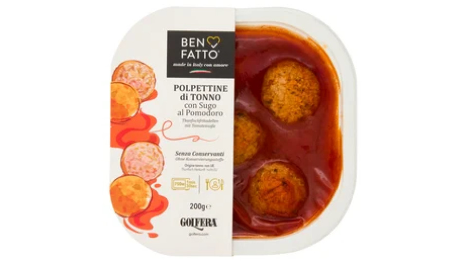Golfera Ben Fatto Polpettine di Tonno con Sugo al Pomodoro 200 g
