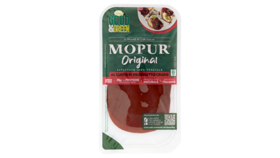 Good & Green Mopur Original Affettato 100% Vegetale al Gusto di Prosciutto Crudo 90 g