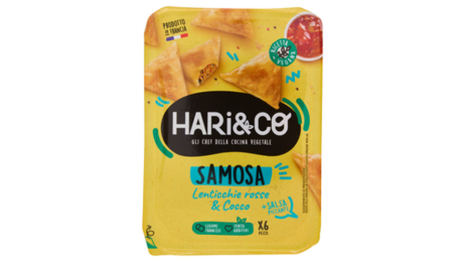 Hari&Co Samosa Lenticchie rosse & Cocco + Salsa Piccante 140 g