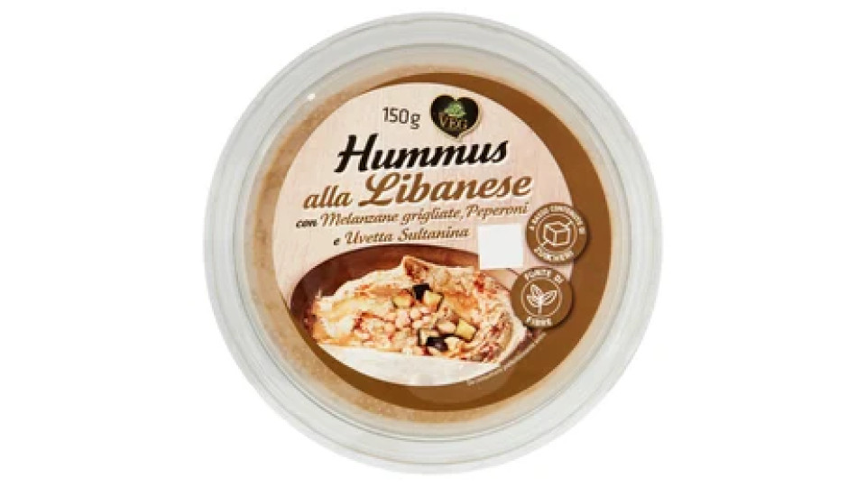 io VEG Hummus alla Libanese con Melanzane grigliate, Peperoni e Uvetta Sultanina 150 g