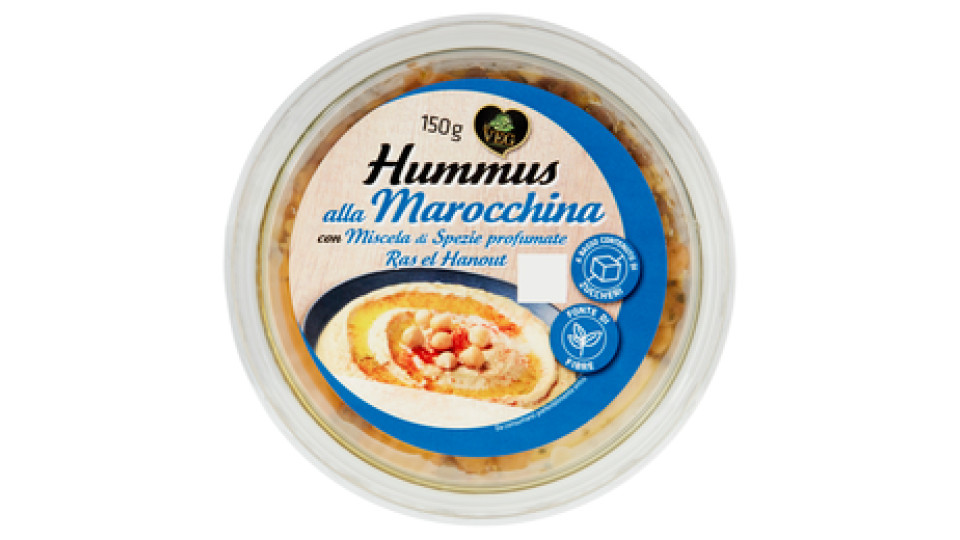 io VEG Hummus alla Marocchina con Miscela di Spezie profumate Ras el Hanout 150 g