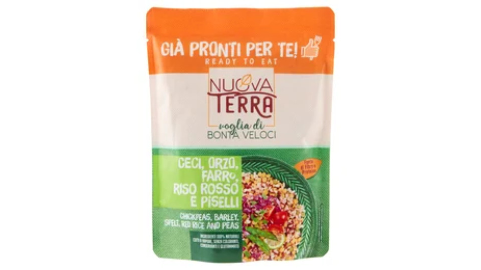 Nuova Terra Già Pronti per Te! Ceci, Orzo, Farro, Riso Rosso e Piselli 250 g