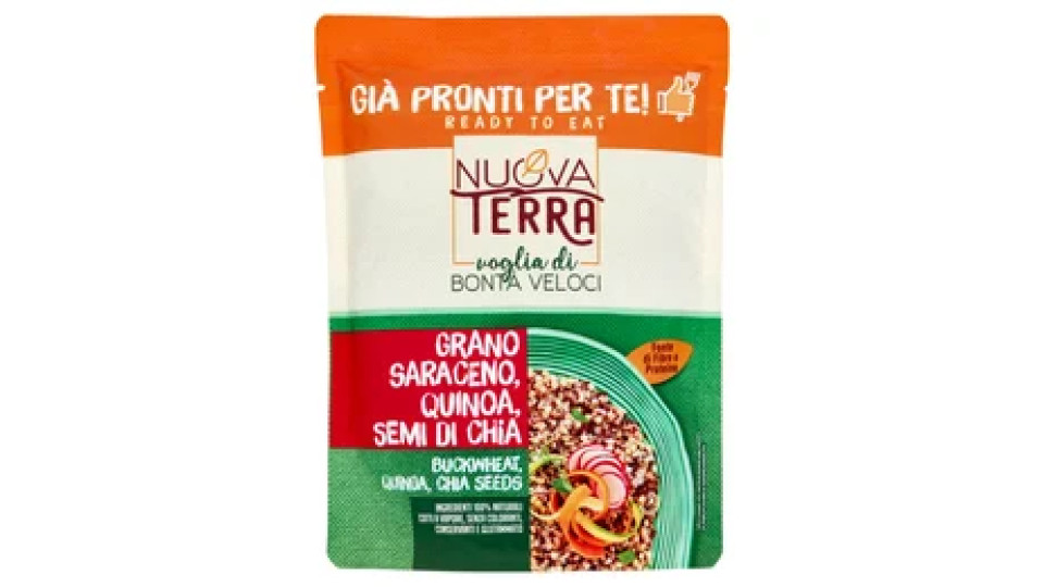 Nuova Terra Già Pronti per Te! Grano Saraceno, Quinoa, Semi di Chia 250 g