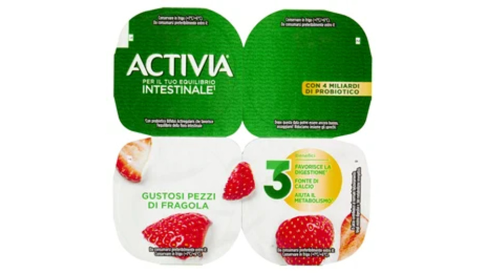 ACTIVIA Yogurt con Probiotico Bifidus, gusto Fragola, 4x125g