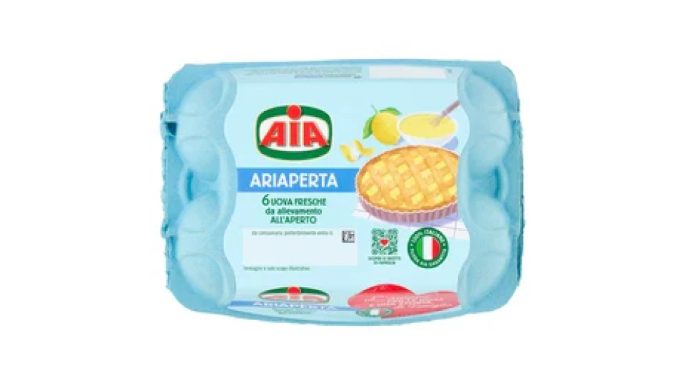 Aia Ariaperta 6 Uova Fresche da allevamento all'Aperto 330 g