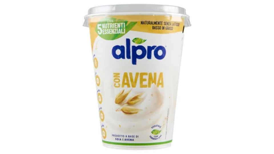 ALPRO Alternativa Vegetale allo Yogurt, a base di Soia e Avena, basso in Grassi, No Lattosio, 400g