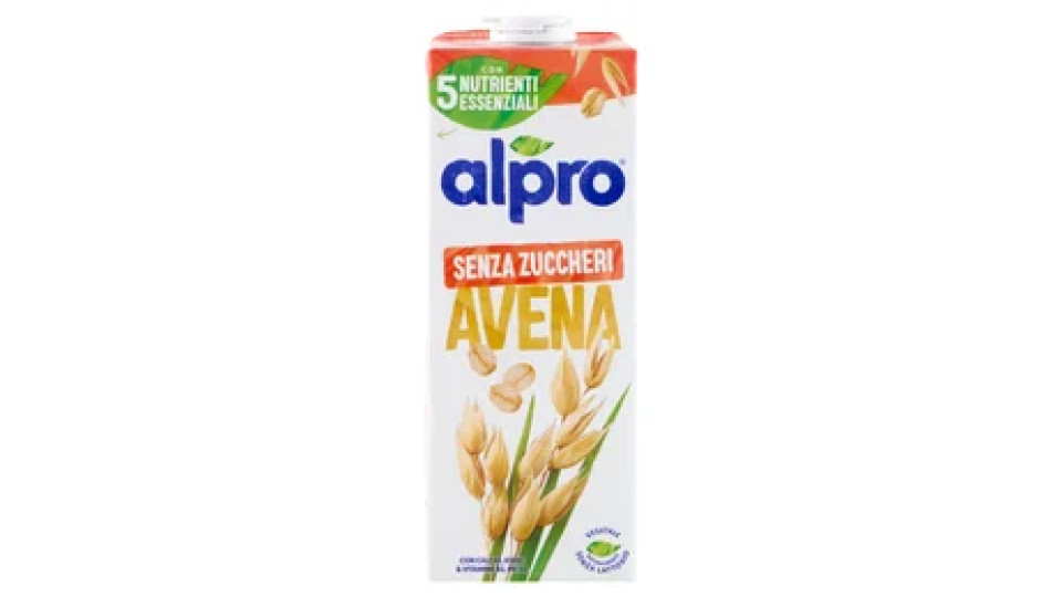 ALPRO Senza Zuccheri Bevanda Vegetale all'Avena, Senza Lattosio, Ricca di Fibre, 1l