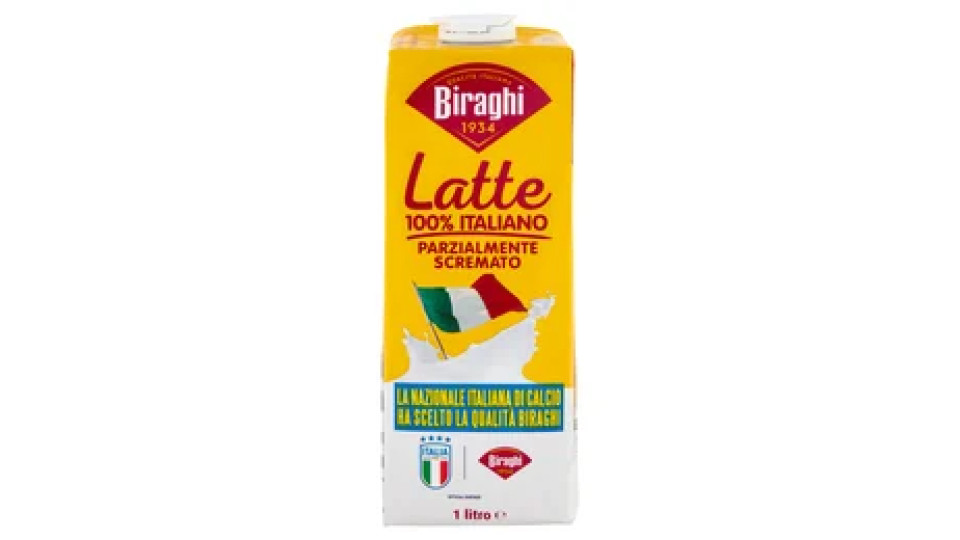 Biraghi Latte 100% Italiano Parzialmente Scremato 1 litro