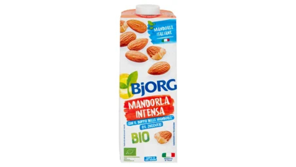 BJORG Mandorla Intensa 0% Zuccheri Bevanda Vegetale Bio, Senza Glutine, Prodotto in Italia, 1L