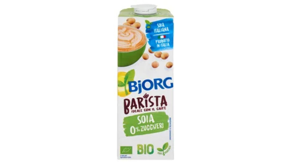 BJORG Soia Barista Bevanda Vegetale Biologica, Senza Zuccheri Aggiunti, Prodotto in Italia, 1L