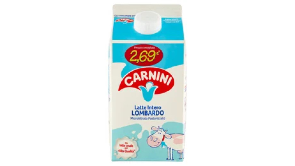 Carnini Latte Intero Lombardo Microfiltrato Pastorizzato 1500 ml