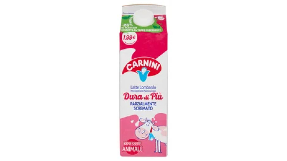 Carnini Latte Lombardo Microfiltrato Pastorizzato Dura di Più Parzialmente Scremato 1000 ml