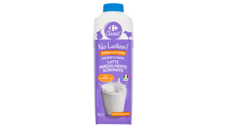 Carrefour Classic No Lactose!*Senza Lattosio Microfiltrato Latte Parzialmente Scremato 1 l