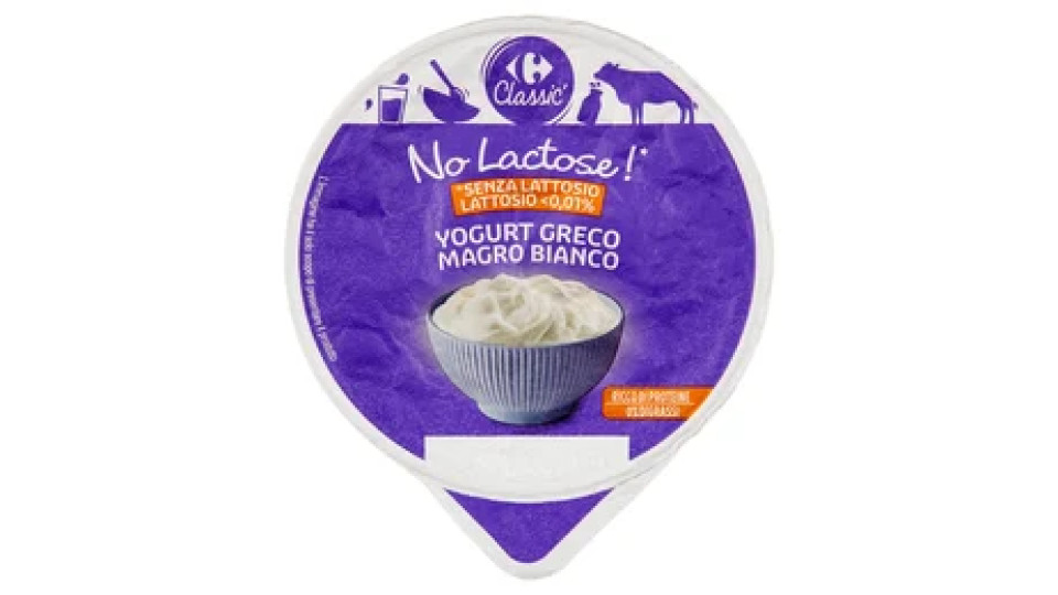 Carrefour Classic No Lactose!* Yogurt Greco Magro Bianco 170 g