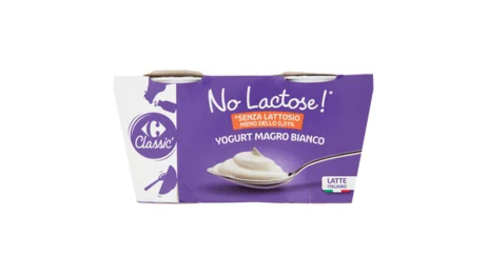 Carrefour Classic No Lactose!* Yogurt Magro Bianco 2 x 125 g