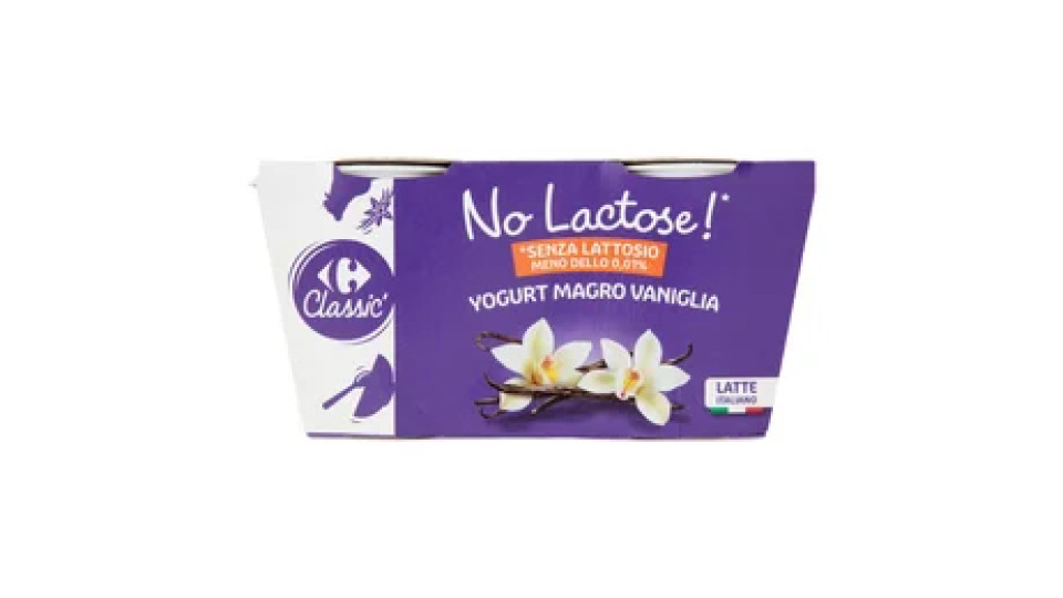 Carrefour Classic No Lactose!* Yogurt Magro Vaniglia 2 x 125 g