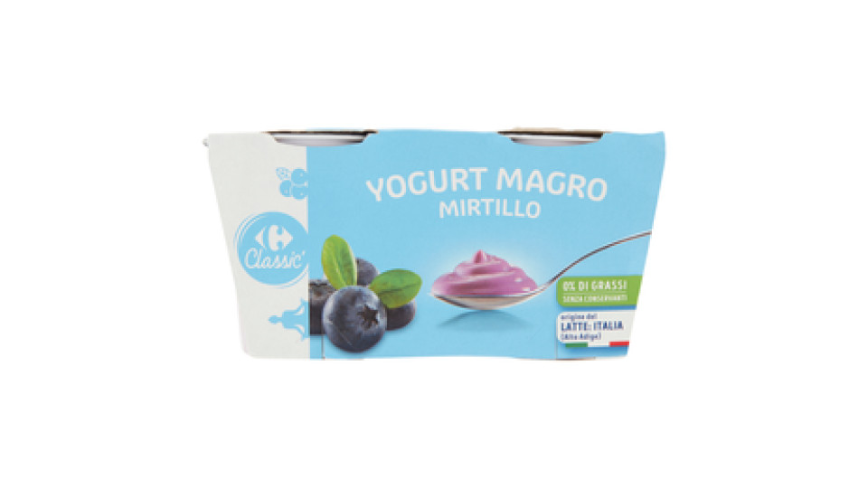 Carrefour Classic Yogurt Magro Mirtillo 2 x 125 g