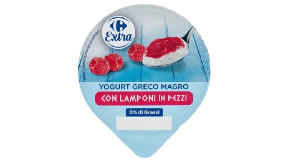 Carrefour Extra Yogurt Greco Magro con Lamponi in Pezzi 150 g