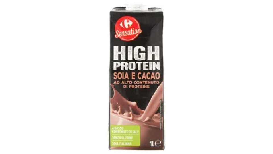 Carrefour Sensation High Protein Soia e Cacao 1 L