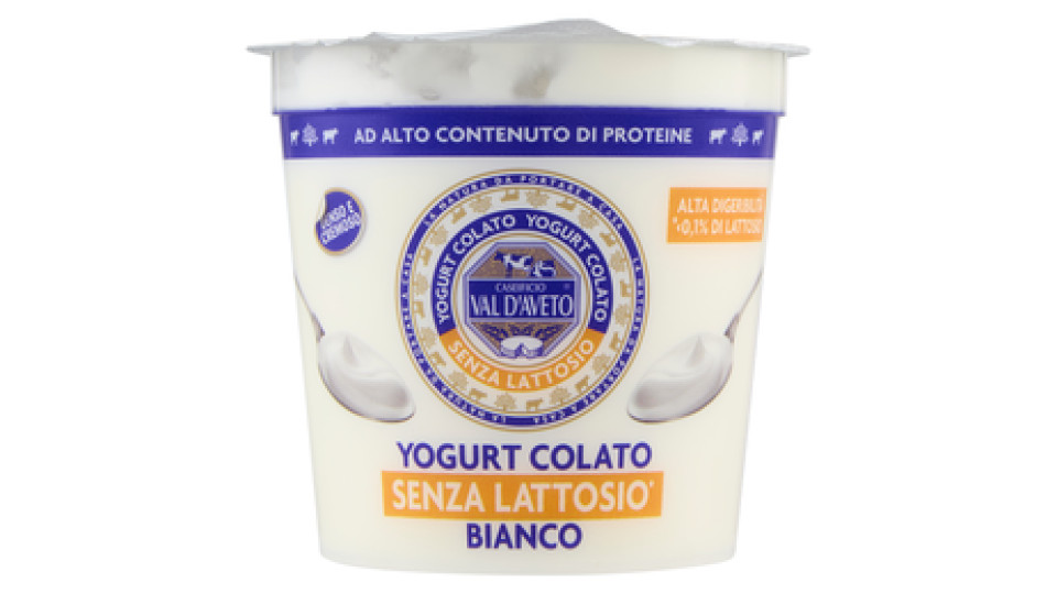 Caseificio Val d'Aveto Yogurt Colato Senza Lattosio* Bianco 150 g