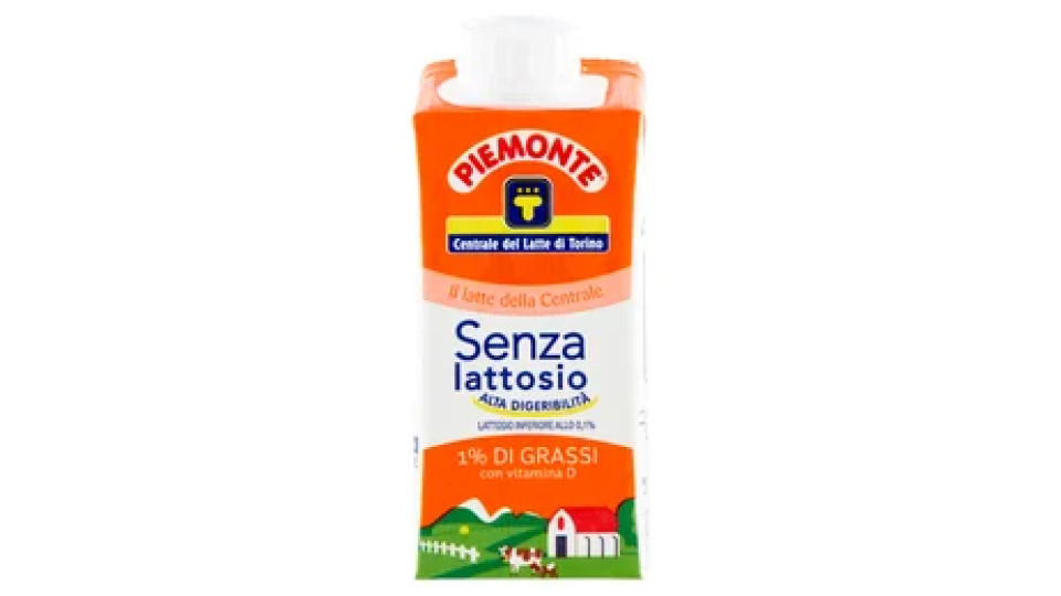 Centrale del Latte di Torino Piemonte Senza lattosio 1% di Grassi con Vitamina D 200 ml