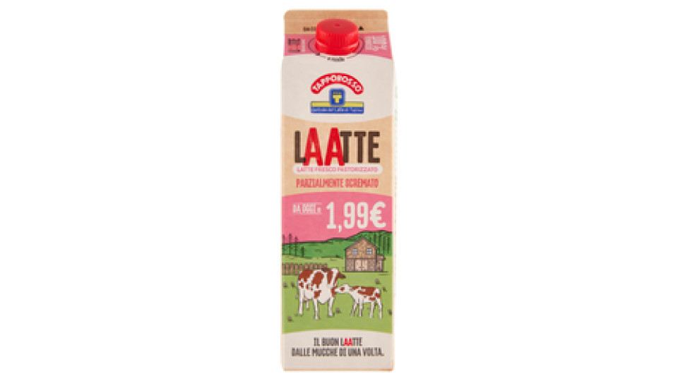 Centrale del Latte di Torino Tapporosso Laatte Latte Fresco Pastorizzato Parzialmente Scremato 1 l