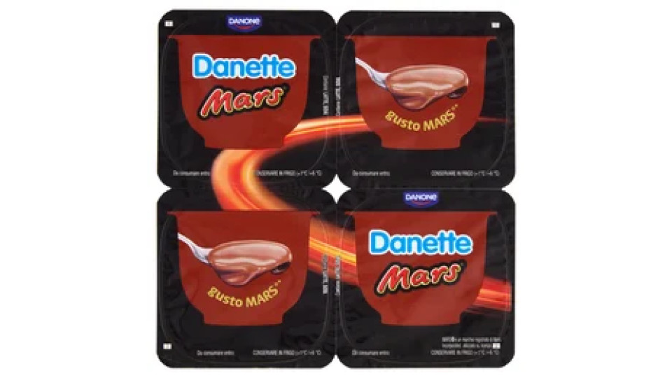 DANETTE Mars, Budino con Caramello Salato, Cioccolato e Cacao, 4x115g