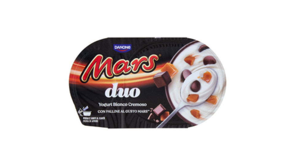 DANONE Duo Mars, Yogurt Bianco Cremoso con palline al Gusto Mars, 98g