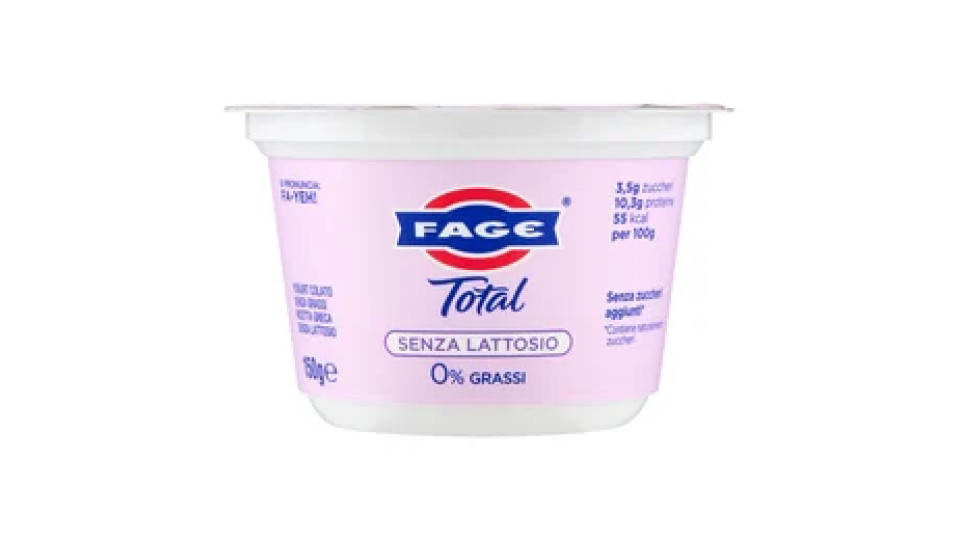 Fage Total Senza Lattosio 0% Grassi 150 g
