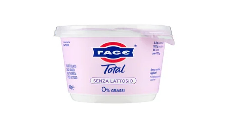 Fage Total Senza Lattosio 0% Grassi 450 g