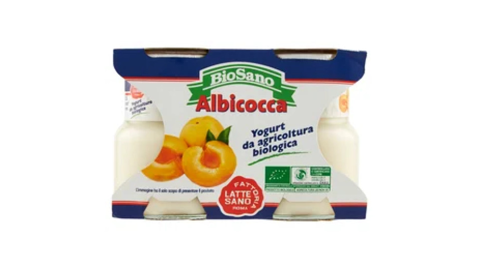 Fattoria Latte Sano BioSano Yogurt da agricoltura biologica Albicocca 2 x 125 g