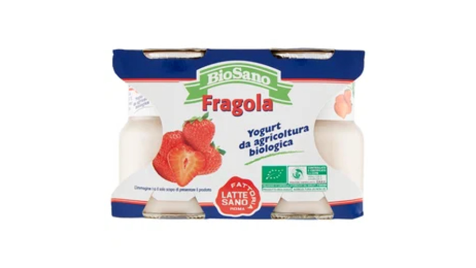 Fattoria Latte Sano BioSano Yogurt da agricoltura biologica Fragola 2 x 125 g