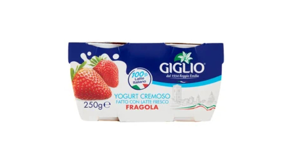 Giglio Yogurt Cremoso Fatto con Latte Fresco Fragola 2 x 125 g