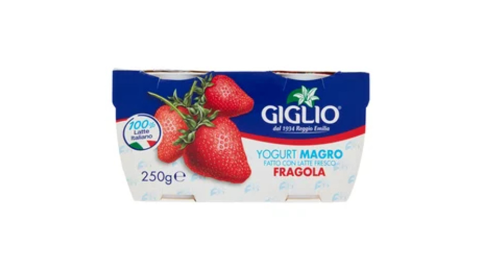 Giglio Yogurt Magro Fatto con Latte Fresco Fragola 2 x 125 g