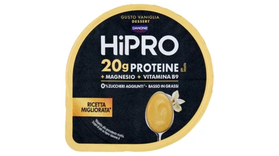 HiPRO Pudding, Budino alla Vaniglia, 20g Proteine, Dessert Basso in Grassi, con Magnesio&Vit B9,200g