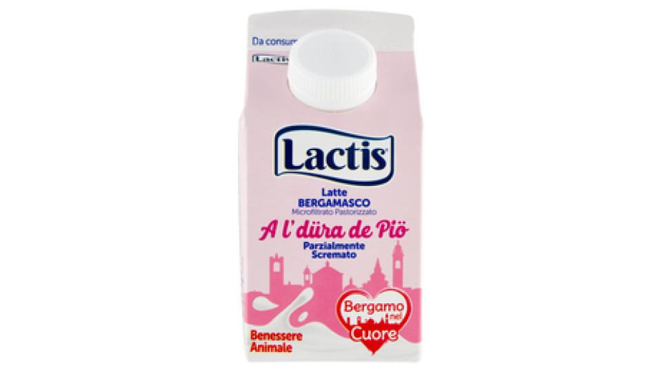 Lactis Latte Bergamasco Microfiltrato Pastorizzato A l'düra de Piö Parzialmente Scremato 500 ml
