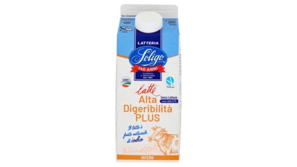Latteria Soligo latte Alta Digeribilità Plus Senza Lattosio Intero 750 ml