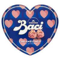 BACI PERUGINA Caramellato Cioccolatini Fondenti ripieni al Gianduia Scatola Cuore San Valentino 100g