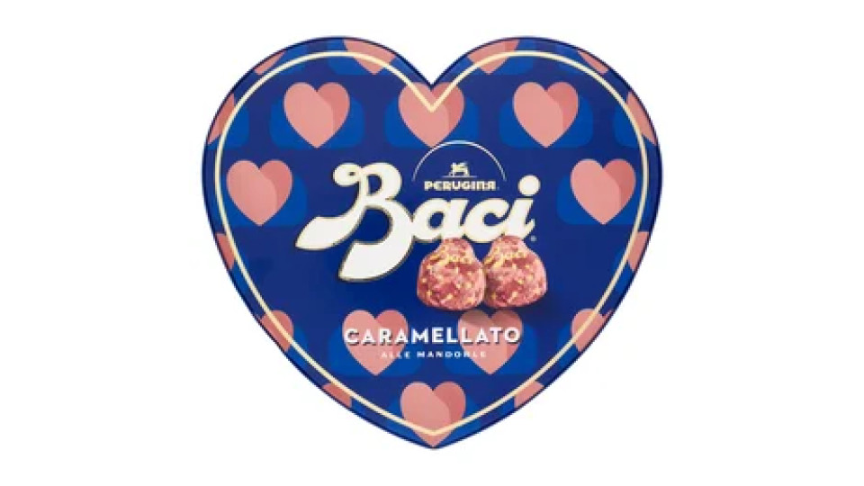 BACI PERUGINA Caramellato Cioccolatini Fondenti ripieni al Gianduia Scatola Cuore San Valentino 100g